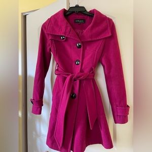 Magenta pink military coat XS